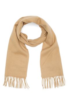 Snuggle up while fighting off the chill in this cashmere scarf that's trimmed in fringe. 12 1/2"W x 62"L 100% cashmere Dry clean Imported Kids Uggs, Clutch Pouch, Fringe Scarf, Fall Accessories, How To Make Shoes, Cold Weather Accessories, Cashmere Scarf, Short Rompers