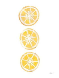 three slices of lemon sitting on top of each other