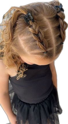 Double Pull Through Braid, Hair For Dance, Easy Toddler Hairstyles, Kids Style Hair, Cute Toddler Hairstyles, Girl Hair Dos, Lil Girl Hairstyles