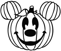 a mickey mouse pumpkin with an evil face drawn on it's front and sides