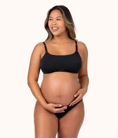 The All-Day Nursing Bralette: Jet Black | LIVELY Full Coverage Seamless Nursing Bra, Everyday Full Coverage Seamless Nursing Bra, Fitted Bump Friendly Nursing Bra For Maternity, Fitted Maternity Nursing Bra, Supportive Nursing Bra With Moderate Coverage, Seamless Full Coverage Nursing Bra For Maternity Wear, Maternity Nursing Bra, Black Lively, White Lace Bralette