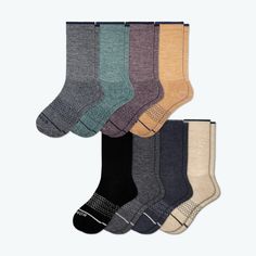 Men's Merino Wool Blend Calf Sock 8-Pack – Bombas Bombas Socks, Homeless Shelter, Wool Cushion, Apparel Brand, Reasons To Smile, Calf Socks, Wool Socks, Straight Stitch, No Show Socks