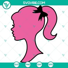 the silhouette of a woman's head with a bow in her hair is shown