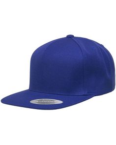 Adult 5-Panel Structured Flat Visor Classic Snapback Cap - ROYAL - OS | Yupoong Adult 5-Panel Structured Flat Visor Classic Snapback Cap in Royal Blue | Acrylic Blend Blue Cotton 5-panel Baseball Cap, Blue Cotton 5-panel Snapback Hat, Solid Color Snapback Hat, Blue Cotton Baseball Cap With Flat Bill, Blue Fitted Hat With Curved Bill For Streetwear, Solid Color Snapback Hat With Flat Bill For Streetwear, Blue Adjustable Flat Cap Snapback Hat, Adjustable Blue Flat Cap Snapback Hat, Blue Cotton Flat Bill Baseball Cap