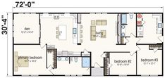 the floor plan for a two bedroom apartment with an attached kitchen and living room area