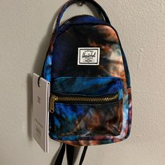 Brand New!! The Name Of The Color Is Summer Tye Dye. Super Adorable Mini Backpack Crossbody Purse. Can Hold A Cell Phone, Small Card Holder, Lip Gloss, Keys, And That’s About It. The Perfect Little Get Around Bag In A Beautiful Coloration. Blue Crossbody Backpack With Removable Pouch, Company Bag, Summer Tie Dye, Micro Bag, A Cell, Herschel Supply, Herschel, Mini Backpack, Crossbody Purse