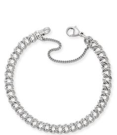 From James Avery, this charm bracelet forms a pattern that brings style to any outfit. sterling silver lobster clasp closure safety chain detail Made in USA.Due to the personalized nature of James Avery bracelets, we are unable to attach charms and customize your design at dillards.com. Please visit the nearest James Avery store or the James Avery counter at select Dillard's locations to have your new James Avery charm attached at no extra charge. Classic Silver Chain Charm Bracelet, Classic Adjustable Silver Chain Charm Bracelet, Classic Charm Bracelet With Lobster Clasp For Everyday, Classic Link Charm Bracelet With Lobster Clasp, Classic Charm Bracelet With Lobster Clasp, Adjustable White Gold Charm Bracelet With Lobster Clasp, Classic Charm Bracelet With Sterling Silver Clasp For Everyday, Everyday Classic Charm Bracelet With Sterling Silver Clasp, Classic White Gold Charm Bracelet With Lobster Clasp