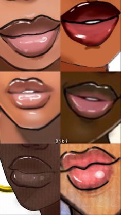 the lips are different colors and shapes