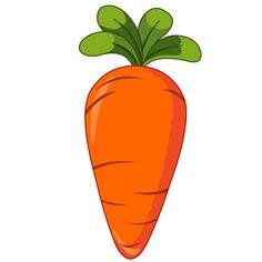 an orange carrot with green leaves on it's top is shown in this image