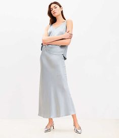 With a comfy pull-on waist, this flowy midi skirt is an irresistibly effortless dose of romance for your routine. Elasticized waist.,Imported:Imported,Fit:Fit: Flowy - fits relaxed & drapey,Length:34" long,Fabrication:100% Polyester,Garment Care:Machine Washable Loft Satin Bias Midi Skirt Size Large Quarry Blue Women's by Loft Size Regular - L Quarry Blue Women's Midi/Maxi, Skirt, 100%, Polyester, Machine, Washable Chic Flowy Maxi Skirt For Daywear, Chic Maxi Skirt For Spring Daywear, Chic Flowy Skirt For Daywear, Elegant Flowy Bottoms For Brunch, Elegant Flowy Skirt For Brunch, Elegant Flowy Skirt For Daywear, Elegant Relaxed Maxi Skirt For Brunch, Chic Flowy Maxi Skirt For Brunch, Elegant Viscose Maxi Skirt For Spring