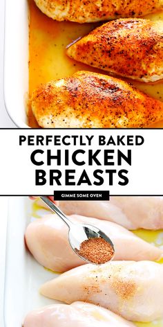 Learn how to make a PERFECT baked chicken breast -- delicious, juicy, tender, and fool-proof! Perfect for easy dinners, meal prep, or freezing for later. | gimmesomeoven.com #chicken #breast #dinner #mealprep #glutenfree #recipe Perfect Baked Chicken Breast, Menu Photography, Perfect Baked Chicken, Baked Chicken Breasts, Oven Baked Chicken Breasts, Chicken Breast Recipes Baked, Mexican Breakfast, Gimme Some Oven, Oven Baked Chicken