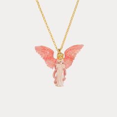 Get ready to spread your wings with our Angel Necklace! This angel wing necklace features an eye-catching Angel wing design crafted with 18K Gold on Brass and accented with Enamel details. Perfect for adding a touch of whimsy to any outfit. DETAILS Plating: 18K Gold Materials: 18K Gold on Brass, Enamel Measurements: Length: 17.83"(45.3cm) + Extender: 1.97"(5.0cm) Weight: 5.08g Angel Wing Design, Mermaid Pendant Necklace, Angel Wings Design, Brass Pendant Necklace, Wing Design, Cat Pendant Necklace, Mermaid Pendant, Unique Gift Wrapping, Angel Wing Necklace