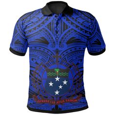 Shop the Samoa All Over Polo Shirt American Samoa Coat Of Arms (Blue). Made from 100% polyester, this shirt offers both comfort and style. It includes 3 buttons, an elastic collar, and cuffs for added convenience. The fabric is extremely soft, durable, and breathable, ensuring a great wearing experience. The print on the garment body is fade-resistant even after multiple washes. Please note that insurance is recommended for delivery to prevent loss or damage. Refer to the size chart for accurate American Samoa, Samoa, American Shirts, Mens Polo Shirts, Coat Of Arms, Polyester Fabric, Going Out, Polo Shirt, Comfort Fit