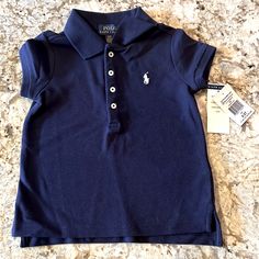 Toddler Ralph Lauren Navy Polo Shirt Size 3t New With Tags Navy Short Sleeve Ralph Lauren Top, Navy Ralph Lauren Short Sleeve Tops, Ralph Lauren Navy Short Sleeve Tops, Blue Cotton Ralph Lauren Polo Shirt, Fitted Blue Ralph Lauren Polo Shirt, Ralph Lauren Fitted Blue Polo Shirt, Ralph Lauren Blue Collared Top, Polo Shirt Girl, Baby Polo