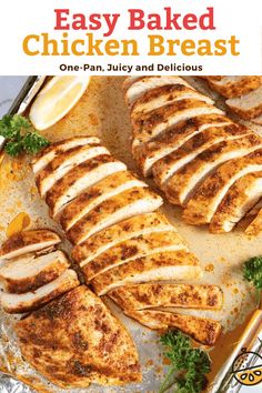 the cover of easy baked chicken breast