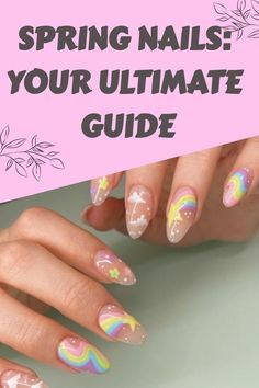 Rainbow Tip Nails, Nail Design Almond Shape, Nail Design Almond, Spring Nail Design, Spring Nail Ideas, Nails Pastel, 2023 Nail, Spring Nail Designs, Nail Art Techniques