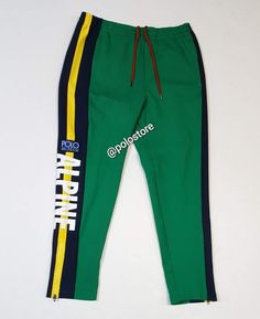 Nwt Polo Ralph Lauren Alpine Track Pants - Unique Style Sporty Green Straight Leg Pants, Sporty Green Straight Leg Bottoms, Green Sporty Straight Leg Sweatpants, Sporty Green Straight Leg Sweatpants, Green Casual Fitted Joggers, Green Straight Leg Sporty Sweatpants, Sporty Full-length Green Bottoms, Billionaire Boys Club, The Black Keys