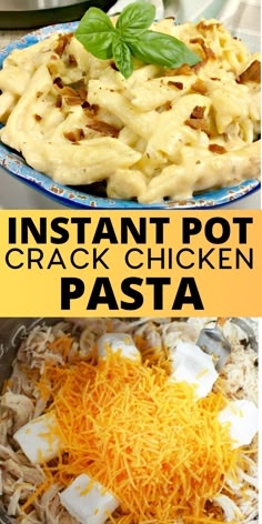 instant pot crock chicken pasta with cheese and basil