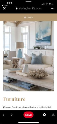 an image of a living room with furniture on the table and in front of it