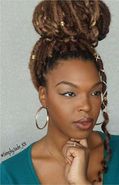 Faux Loc Bun, Loc Bun, Goddess Faux Locs, Love Goddess, Faux Loc, Bold Hair Color