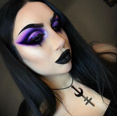 Purple Goth Makeup, Black Goth Makeup, Goth Eye Makeup, Purple Goth, Bold Makeup Looks, Alt Makeup, Makeup For Black Skin, Drag Makeup, Eye Makeup Designs