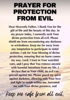 a prayer for protection from evil