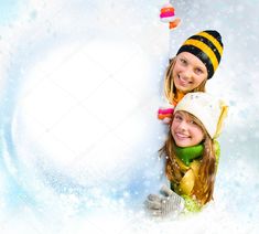 Blank Sign, Teenage Girls, Winter Photography, Stock Images Free, Stock Photography, Royalty Free, High Quality