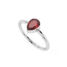 Elevate your jewelry collection with our exquisite LUSTRE & LIGHT Natural Red Garnet Handcrafted Stackable Ring, a stunning embodiment of elegance and sophistication. Crafted with care and precision, this mesmerizing ring features a radiant Red Garnet set in a sterling silver bezel setting, exuding timeless beauty and charm. Available in three enchanting shapes - Round (4mm), Pear (6x4mm), and Oval (6x4mm) - and sizes ranging from US-4 to US-10, this ring offers a perfect fit for every discernin Sterling Silver Pear-shaped Ring For Anniversary, Sterling Silver Pear Shaped Ring For Anniversary, Classic Teardrop Ruby Ring For Formal Occasions, Pear Shaped Sterling Silver Anniversary Rings, Pear-shaped Sterling Silver Anniversary Ring, Oval Ruby Ring In White Gold For Gift, Formal Pear Shaped Birthstone Ring, Classic Teardrop Gemstone Rings, Sterling Silver Pear Ring Gift