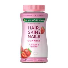 Nature's Bounty Optimal Solutions Hair, Skin & Nails Gummies provides you with the vital nutrients your body needs to support your natural beauty from within.* Vitamin E and Vitamin C are antioxidants. Vitamin E contributes to skin health, and Vitamin C is involved in collagen production and formation, which forms the basis for vibrant skin.* Biotin helps to maintain healthy hair.* Hair Skin And Nails Vitamins Natures Bounty, Rubbing Nails Together Stimayes Hair Growth, Vitamins For Women Hair Skin Nails, Nature's Bounty Hair Skin And Nails, Hair Skin Nails Gummies, Hair Skin Nails Vitamins, Hair And Nails Vitamins, Nail Vitamins, Gummy Vitamins