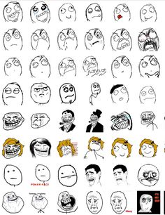 the faces of people with different facial expressions on their face are drawn in various ways