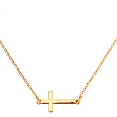 Wear this dainty cross necklace as a piece of everyday shine. Delicate gold-tone chain features a sideways cross charm. Finish: Gold-tone Length: 16" Closure: Lobster clasp Material: Metal - Claire's Gold Sideways Cross Pendant Necklace Cross Choker Necklace, Dainty Cross Necklace, Cross Necklace Sideways, Cross Choker, Jewelry Hair, Gold Cross Necklace, Fashionable Jewelry, Gold Jewelry Necklace, Fancy Jewelry