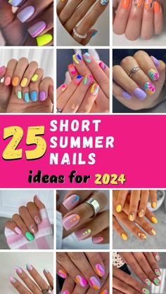 Short Summer Nails, Nails Beach, Beach Nail Designs, Pedicure Designs Toenails, Pink Designs, Summer Nails Beach, Fun Nail Colors, Tropical Nails, Nail Color Trends