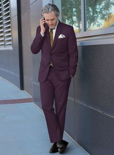 Fashionable and appealing, refresh your look by donning our Reda Mauve Wool Suit. Tailored from virgin wool, which is the best insulating fabric and can last a lifetime, this suit is made to endure. Its imperial mauve shade, knitted into a plain surface, gives a classy appearance, making it suitable for any occasion, such as parties and receptions. Styled to make a lasting impression, this eye-catching suit creates an on-trend yet luxurious look.  
 
 Look Includes  Reda Mauve Wool Fabric  Two B Dark Purple Suit, Mauve Suit, Blue Linen Shirt, Grey Wool Suit, Brown Corduroy Jacket, Purple Suits, Cashmere Jacket, Tweed Suits, Tuxedo Shirts