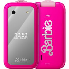 the back side of a pink cell phone