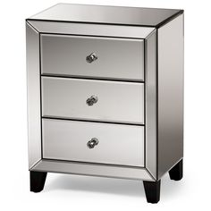 two drawers with chrome finish and black legs