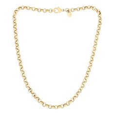 Bellezza 21" Bronze Polished Rolo-Link Chain Necklace  Circle-shaped rolo links have timeless flair that always works. Chic, yet easygoing, they make this chain great as a minimalist solo look or a versatile layer to your next favorite statement stack.        Approx. 21"L x 1/4"W       Bronze; goldtone or silvertone; polished finish      Rolo-link chain: lobster-claw clasp Classic Rolo Chain Necklace With Oval Link, Gold Rolo Chain Necklace In Modern Style, Modern Round Rolo Chain Necklace, Everyday Rolo Chain Link Necklace, Classic Round Metal Chain Necklace, Classic Rolo Chain Necklace For Formal Occasions, Everyday Round Cable Chain Necklace, Everyday Cable Chain Necklace, Formal Oval Link Rolo Chain Necklace