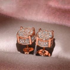 Brand New Men's Rose Gold & Diamond Round Stud Earrings 14k Rose Gold Plated 925 Sterling Silver (Stamped) Genuine 2ct Lab Created Radiant Cut Diamonds Measurements: 7mm Wide Retail Price $300 Buy With Confidence From A Trusted Seller W/ A 99%+ Feedback Rating! A0274 (Id-14-) Guys Jewelry, Mens Earrings, Mens Earrings Studs, Nail Bracelet, Stainless Bracelet, Hanging Necklaces, Silver Cross Pendant, Stud Style, Radiant Cut Diamond