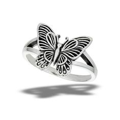 Beautiful Butterfly Ring .925 Sterling Silver Band Jewelry Female Male Unisex Size 8 All our silver jewelry is crafted from .925 silver also commonly referred to as sterling silver. Sterling silver is the standard for beautiful high-quality silver jewelry and cannot be replicated by lower priced silver plated jewelry. It is 92.5% pure silver, mixed with alloys to add strength and durability to stand the test of time. Keep your fine jewelry shiny and elegant by storing it properly. Jewelry needs Nickel-free Sterling Silver Rings In Silver, Classic Silver Butterfly Ring For Anniversary, Symbolic Silver Hypoallergenic Jewelry, Nickel-free Sterling Silver Butterfly Ring Gift, Adjustable Sterling Silver Butterfly Ring, Adjustable Silver Butterfly Ring For Anniversary, Vintage Sterling Silver Butterfly Ring For Anniversary, Silver Hypoallergenic Fine Jewelry Rings, Adjustable White Gold Sterling Silver Butterfly Ring