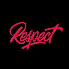 the word respect written in red ink on a black background