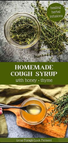 Make your own Homemade Cough Syrup with Honey using our guide on healing herbal infusions. Ideal for naturally soothing coughs, this recipe features honey as a key healing ingredient, offering a comforting remedy during cold seasons. Learn more about herbalism for beginners, natural remedies, and herbs for health at growforagecookferment.com. Cough Syrup For Kids, Herbal Cough Syrup, Cough Syrup Recipe, Natural Cough Syrup, Homemade Cough Syrup, Homemade Cough Remedies, Natural Cold Remedies, Cold Home Remedies, Herbs For Health