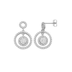 Spice up your jewelry collection with these sterling silver dangle earrings. With 3 halo hoops beautifully adorned in cubic zirconia, these earrings add a unique and sophisticated touch to any outfit. Click on this JEWELRY & WATCHES GUIDE to learn about fit, styles, materials and more! Spice up your jewelry collection with these sterling silver dangle earrings. With 3 halo hoops beautifully adorned in cubic zirconia, these earrings add a unique and sophisticated touch to any outfit. Click on thi Silver Dangle Earrings, Sterling Silver Dangle Earrings, Silver Earrings Dangle, Spice Up, Spice Things Up, Halo, Cubic Zirconia, Jewelry Watches, Jewelry Collection