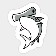 a sticker with a fish on it's face and the word, shark