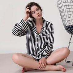 Women Pink Striped Silk Pajama Set Pink and White Balck and White Shor – slipintosoft Casual Silk Sleepwear For Pajama Party, Silk Casual Sleepwear For Pajama Party, Casual Silk Sleepwear For Spring, Silk Sleepwear For Pajama Party, Casual Silk Sleepwear, Casual Silk Sleepwear For Loungewear, Silk Sleepwear For Loungewear In Casual Style, Pajama Design, Pajama Set Long