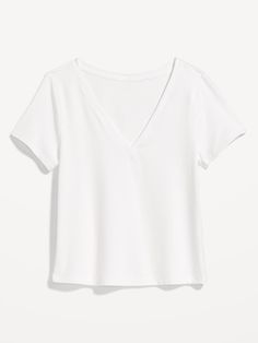 v-neck short sleeves fitted hits below waist models are approx.  5'9" and wear sizes s (4), l (12), and xl (18)machine wash according to the care instruction label Best White T Shirt Women, Basic White Tee, White Lilies, Outlet Store, Jack Black, White Shirts, White Tee, Petite Size, Neck Shirt