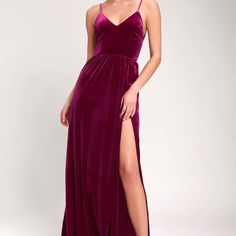 Gorgeous Color N Flattering Fit. Nwt Magenta Velvet, Womens Velvet Dresses, Dresses Lulus, Magenta Dress, Fall Bridesmaid Dresses, Velvet Party Dress, Velvet Bridesmaid Dresses, Velvet Clothes, Velvet Maxi Dress