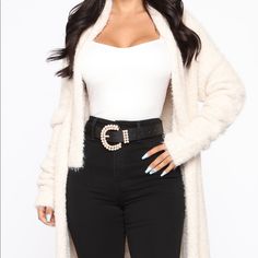 Fashion Nova Cream Cardigan Size Extra Small Trendy Cream Cardigan For Fall, Chic Sweater Coat For Fall, Chic Sweater Coat For Fall Day Out, Chic Fall Sweater Coat For Day Out, Chic Cream Cardigan For Winter, Chic Cream Sweater Coat For Fall, Chic Cream Winter Cardigan, Trendy Cream Cardigan For A Day Out, Cozy V-neck Outerwear For Day Out