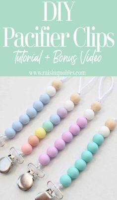 diy pacifier clips with text overlay