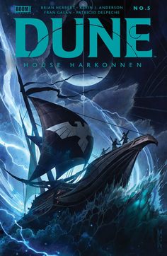 the cover to dune by rose haronen, with an image of a ship on it