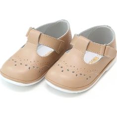 Baby Birdie Leather T-Strap Mary Jane, Latte - Angel Shoes Shoes & Booties | Maisonette Angel Baby Shoes, Angel Baby Girl, Black Patent Shoes, Smocked Clothes, James White, Crib Shoes, Navy Leather, Knee Socks, Classic Shoes