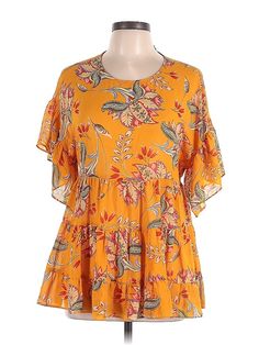 Forever 21 Short Sleeve Blouse Size: Large Tops - used. No Fabric Content | Forever 21 Short Sleeve Blouse: Orange Tops - Size Large Orange Tops, Dolman Top, Orange Shorts, Orange Top, Short Sleeve Blouse, Short Sleeves Tops, Sleeve Blouse, Forever 21, Tunic Tops